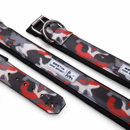 BESTIA HUNDESPORT HALSBAND ROT CAMO