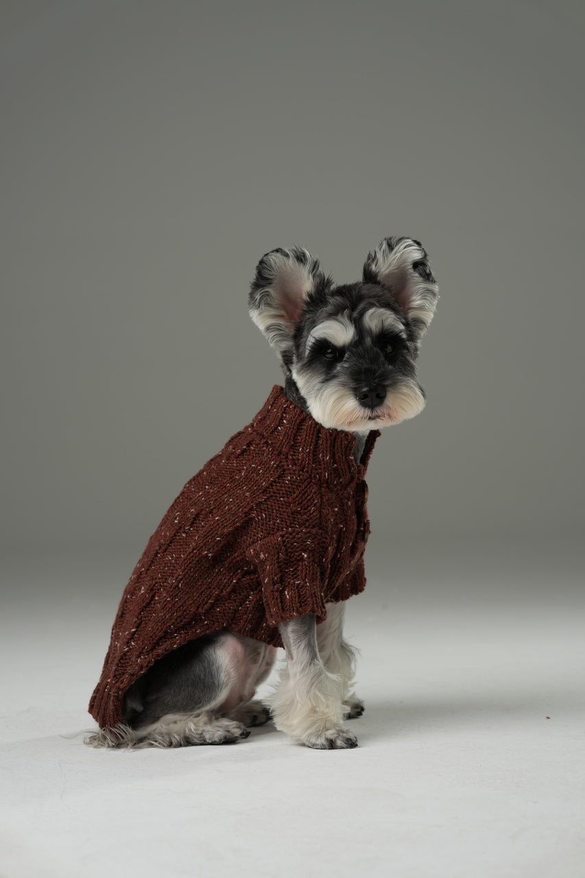 GLACIER PET SWEATER - BURGUNDY.