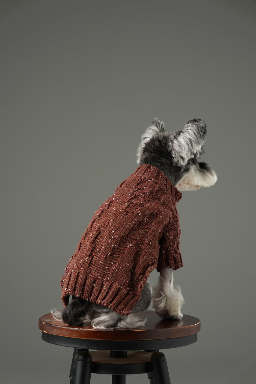 GLACIER PET SWEATER - BURGUNDY.