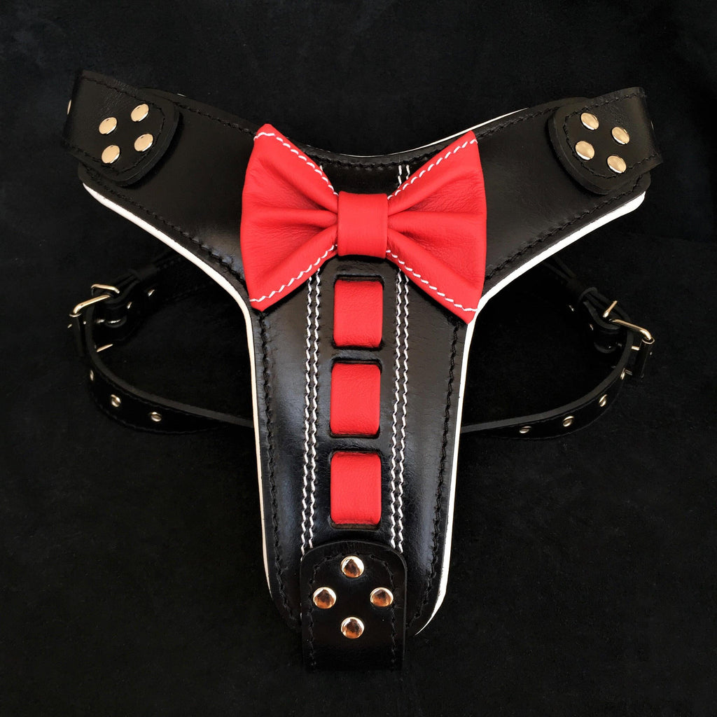 Bestia ''Bowtie'' leather Dog harness