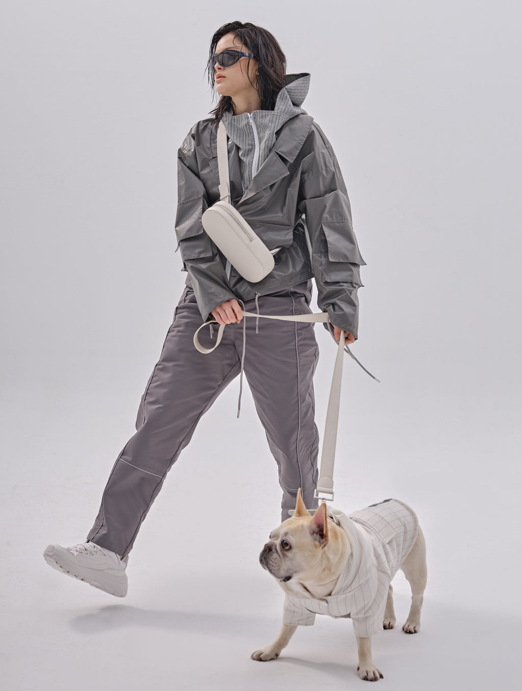 Andersen Schultertasche & Leine & Halsband aus Kalbsleder