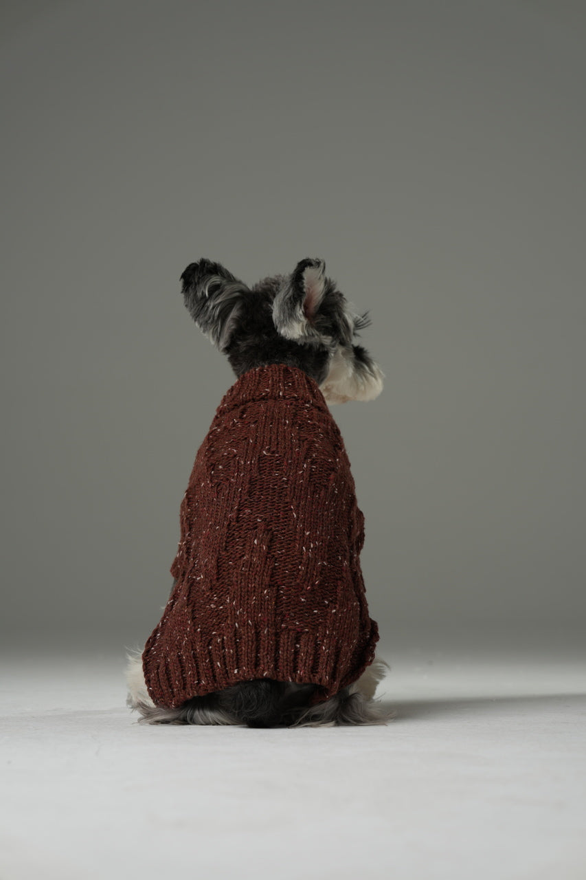 GLACIER PET SWEATER - BURGUNDY.