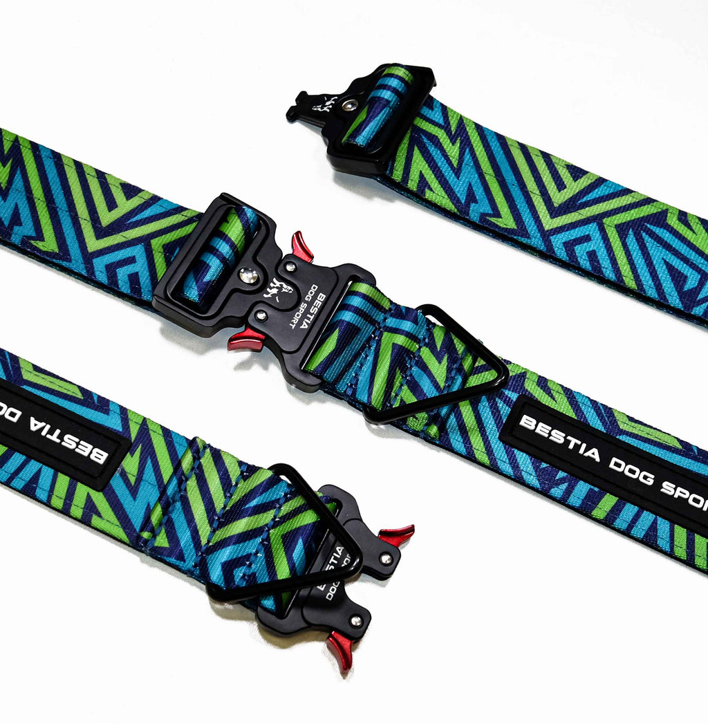 Bestia Hundesport GripPro Halsband - Blau & Grün