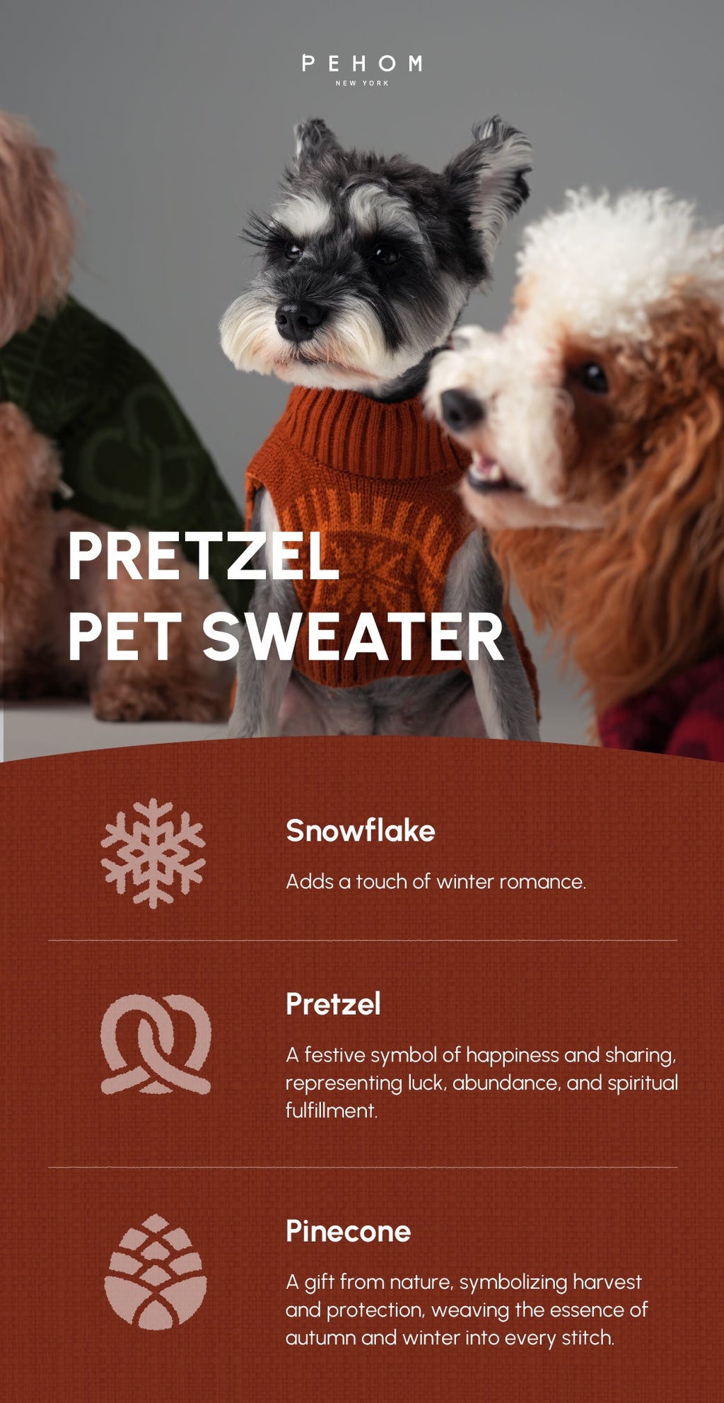 Suéter para mascotas Pretzel - Naranja Toffee
