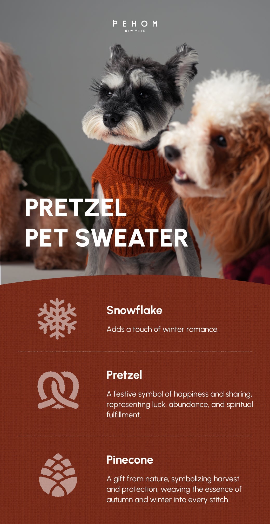 Suéter para mascotas Pretzel - Naranja Toffee