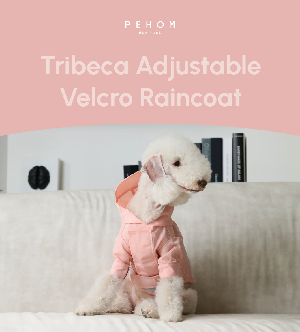 The Drizzle Diva — Adjustable Velcro Dog Raincoat in Blush Pink