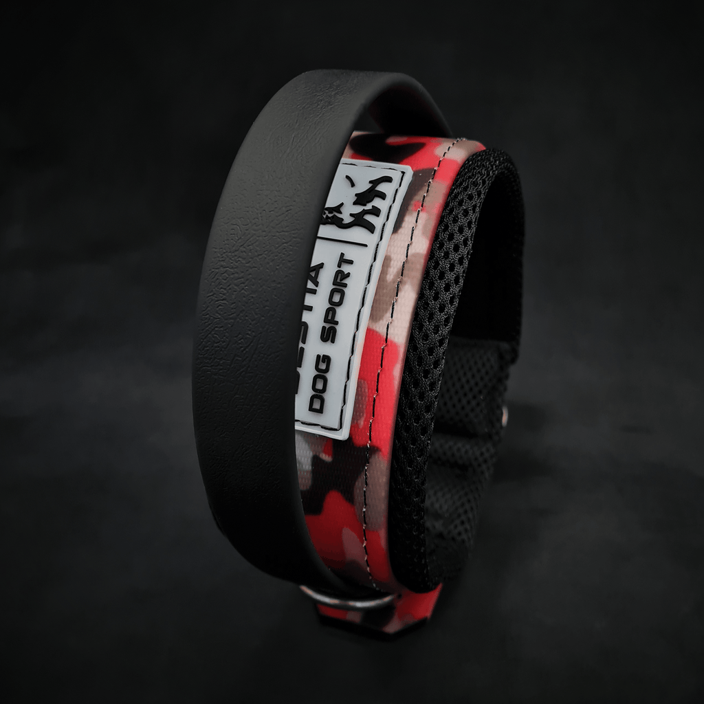 BESTIA DOG SPORT GRIFFHALSBAND ROT CAMO