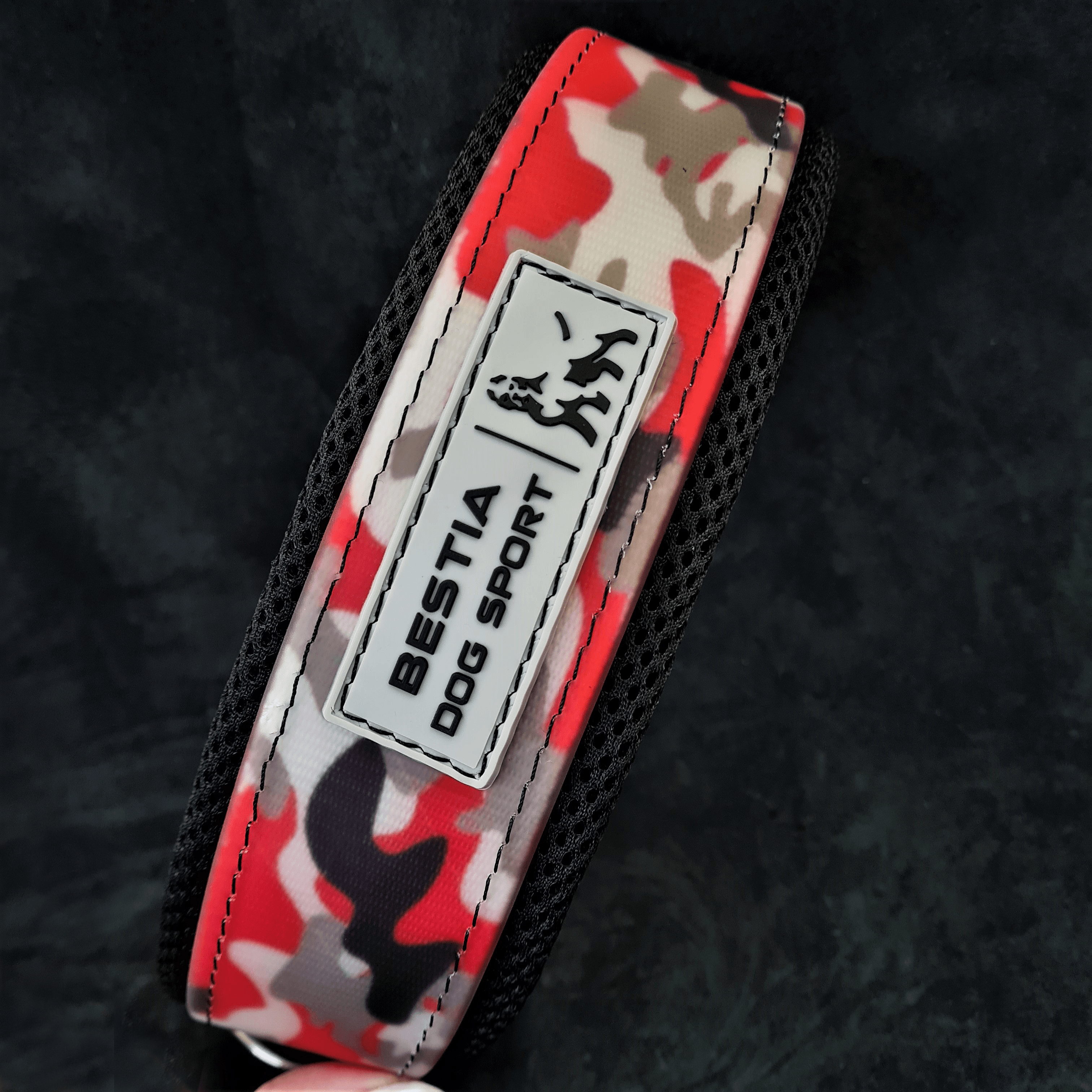 BESTIA HUNDESPORT HALSBAND ROT CAMO