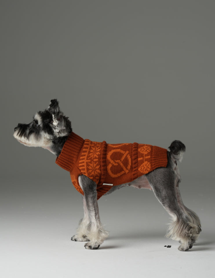 Suéter para mascotas Pretzel - Naranja Toffee