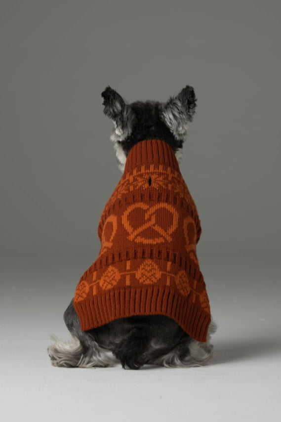 Suéter para mascotas Pretzel - Naranja Toffee